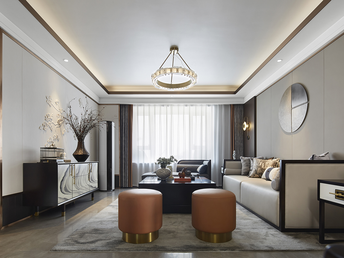 華潤悅府輕奢中式裝修設計效果圖