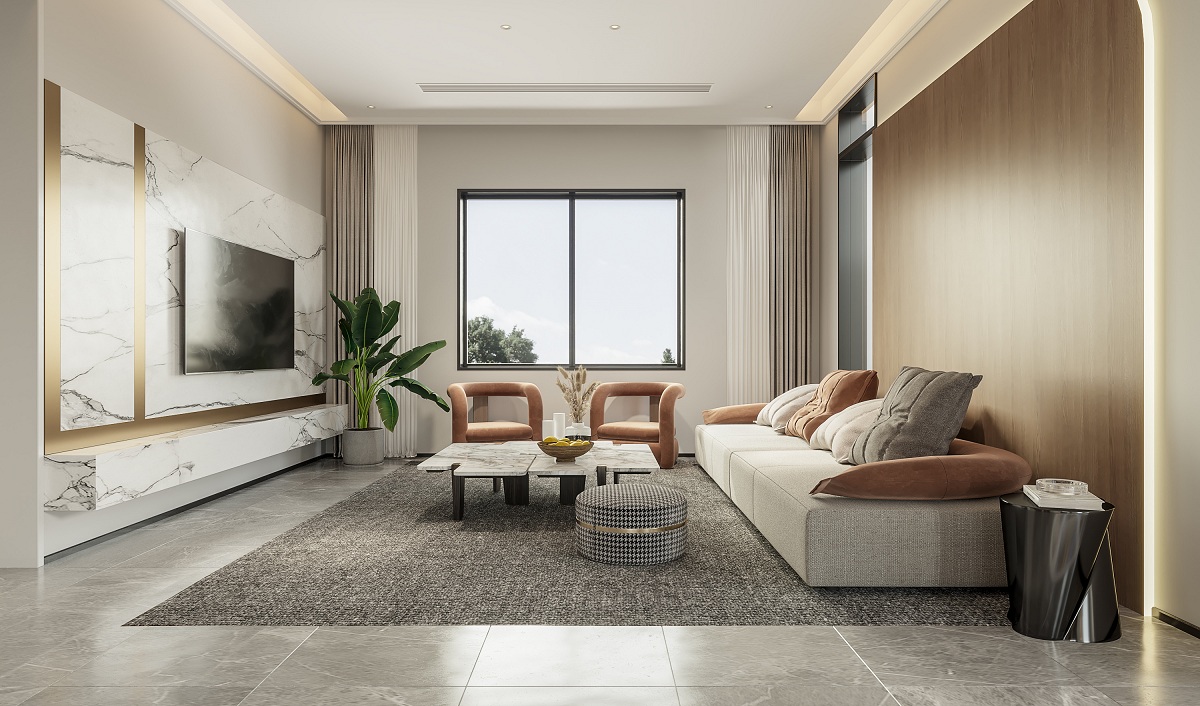 蘇州華麗家族太湖上景花園客廳裝修 蘇州別墅客廳裝修