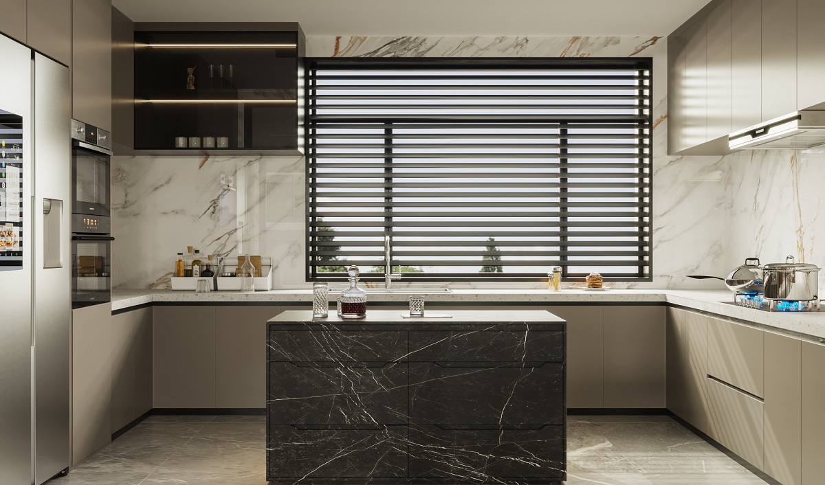 蘇州華麗家族太湖上景花園廚房裝修 蘇州別墅廚房裝修